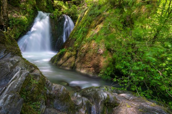Landschaftsfoto eines Wasserfalls "Die Rausch" in der Eifel.