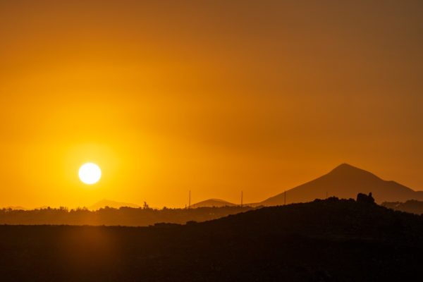 Landschaftsfoto Sonnenuntergang auf Lanzarote / Kanaren / Costa Teguise