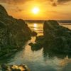 Landschaftsfoto Sonnenutergang in der Bretagne / Atlantik