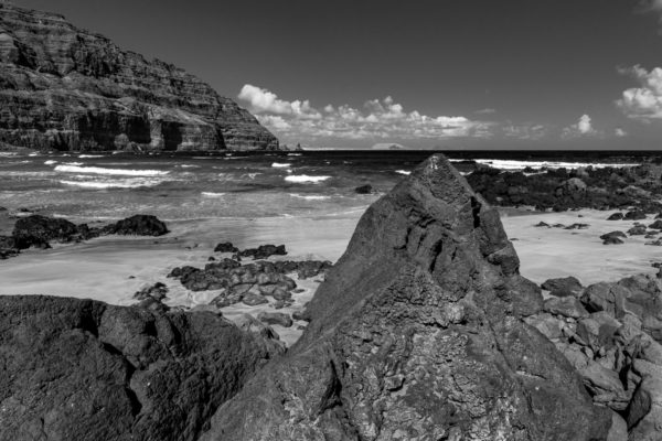 Landschaftsfoto sw - Bucht von Orzola / Lanzarote
