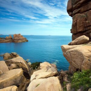 Wandbild - Landschaftsfoto Küste an der Rosa Küste in der Bretagne