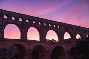 Landschaftsfoto | Pont du Gard im Abendlicht