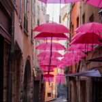 Foto bunte Schirme in Grasse (Provence)