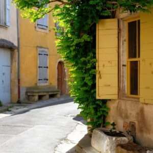 Wandbild / Poster Gelbes Fenster in Lourmarin (Provence)