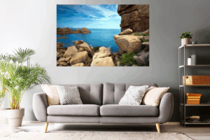 Wandbild - Landschaftsfoto Küste an der Rosa Küste in der Bretagne