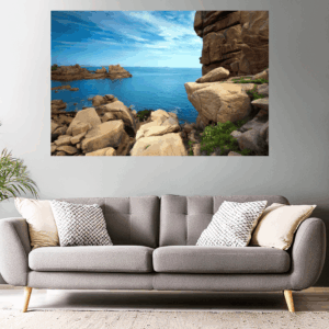 Wandbild - Landschaftsfoto Küste an der Rosa Küste in der Bretagne