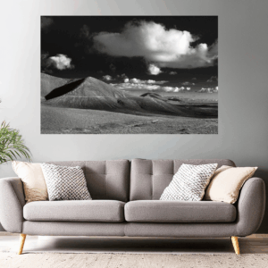 Landschaftsfoto schwarz-weiß | Vulkan auf (Lanzarote