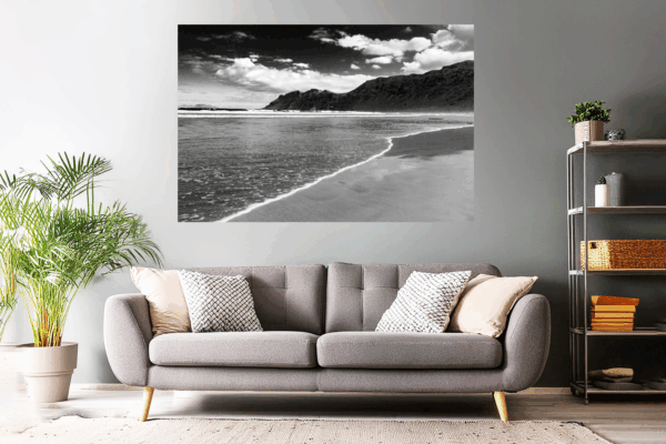 Landschaftsfoto schwarz-weiß | Famara Beach (Lanzarote)