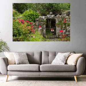 Wandbild - malerischer Garten Locronan (Bretagne)