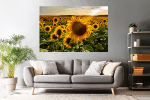 Landschaftsfoto Sonnenblumenfels mit Sonnenstrahlen