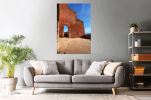Foto orange-rote Fassade in Roussillon (Provence)