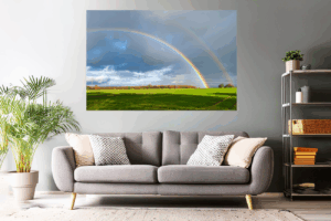 Landschaftsfoto doppelter Regenbogen im Taunus