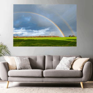 Landschaftsfoto doppelter Regenbogen im Taunus