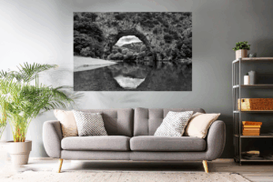 Landschaftsfoto schwarz-weiß | Pont d Arc an der Ardeche