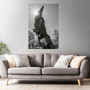 Landschaftsfoto schwarz-weiß | Baumskulptur in Frankfurt