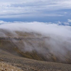 Panorama Wandbild Nebel zieht über den Gipfel des Mont Ventoux