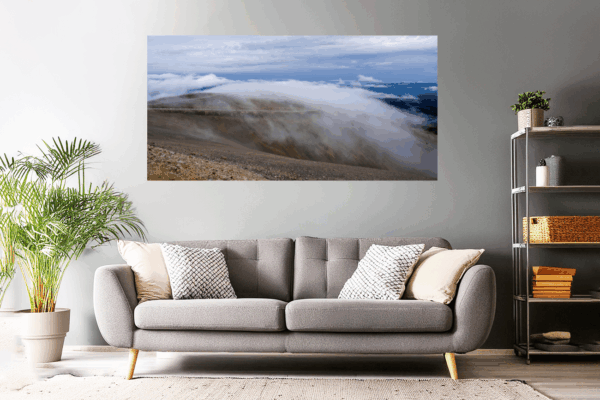 Panorama Wandbild Nebel zieht über den Gipfel des Mont Ventoux