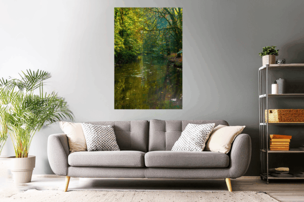 Wandbild - Landschaftsfoto / Waldfoto "Herbstwald am Bach"