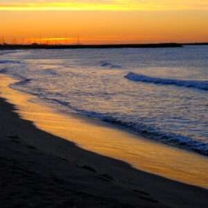 Landschaftsfoto Sonnenuntergang in der Camargue Mittelmeer | Poster, Wandbild