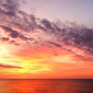 Wandbild / Poster Sonnenaufgang am Strand von Cap d Agde am Mittelmeer (Frankreich)