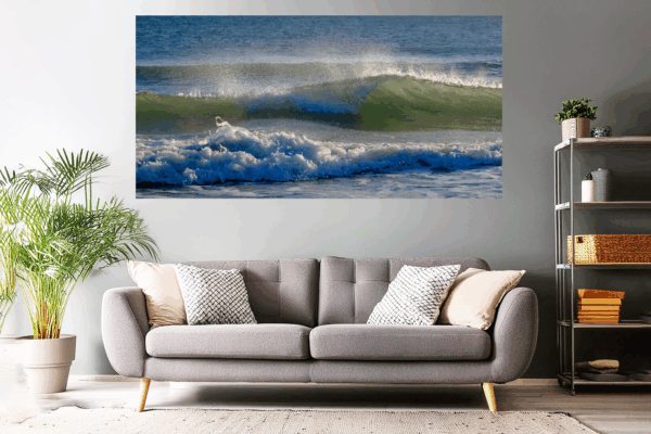 Landschaftsfoto aufgetriebene Wellen am Mittelmeer | Poster, Wandbild