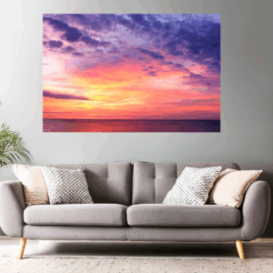 Wandbild / Poster Sonnenaufgang am Strand von Cap d Agde am Mittelmeer (Frankreich)