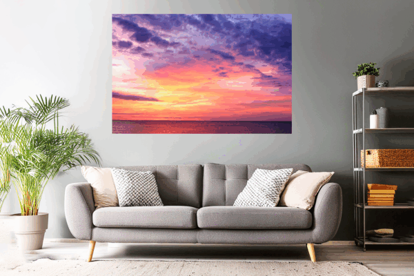 Wandbild / Poster Sonnenaufgang am Strand von Cap d Agde am Mittelmeer (Frankreich)