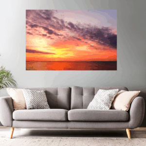 Wandbild / Poster Sonnenaufgang am Strand von Cap d Agde am Mittelmeer (Frankreich)