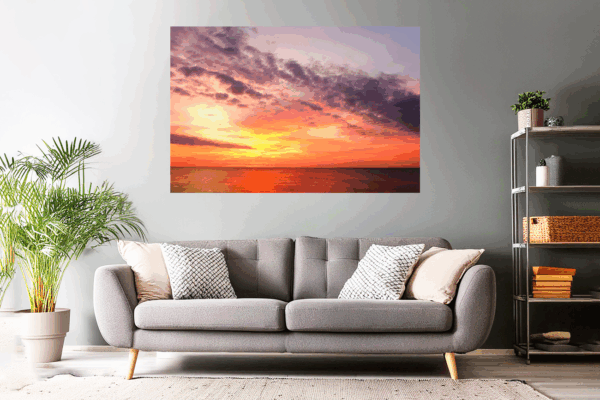 Wandbild / Poster Sonnenaufgang am Strand von Cap d Agde am Mittelmeer (Frankreich)