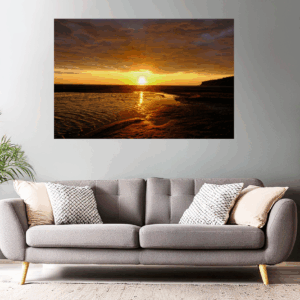 Wandbild / Poster Sonnenaufgang am Strand von Franqui / Leucate am Mittelmeer (Frankreich)
