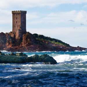 Landschaftsfoto Wandbild Panorama | Blick auf die Ile d Or an der Esterel-Küste