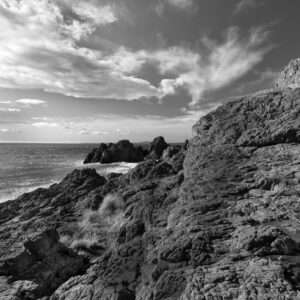Wandbild Landschaftsfoto in schwarz weiß | Esterel Küste Cote d Azur