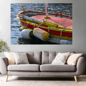 Wandbild - Buntes Boot in Giens (Cote d Azur)