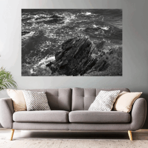 Landschaftsfoto Wandbild Brandung an der Esterel-Küste | sw