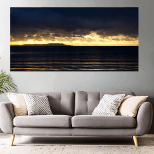 Landschaftsfoto Wandbild in Alu, Acrylglas oder Leinwand | Sonnenaufgang nach Regen am Mittelmeer an der Cote d Azur