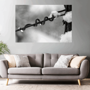 Minimalistische Fotografie | Draht mit Schnee